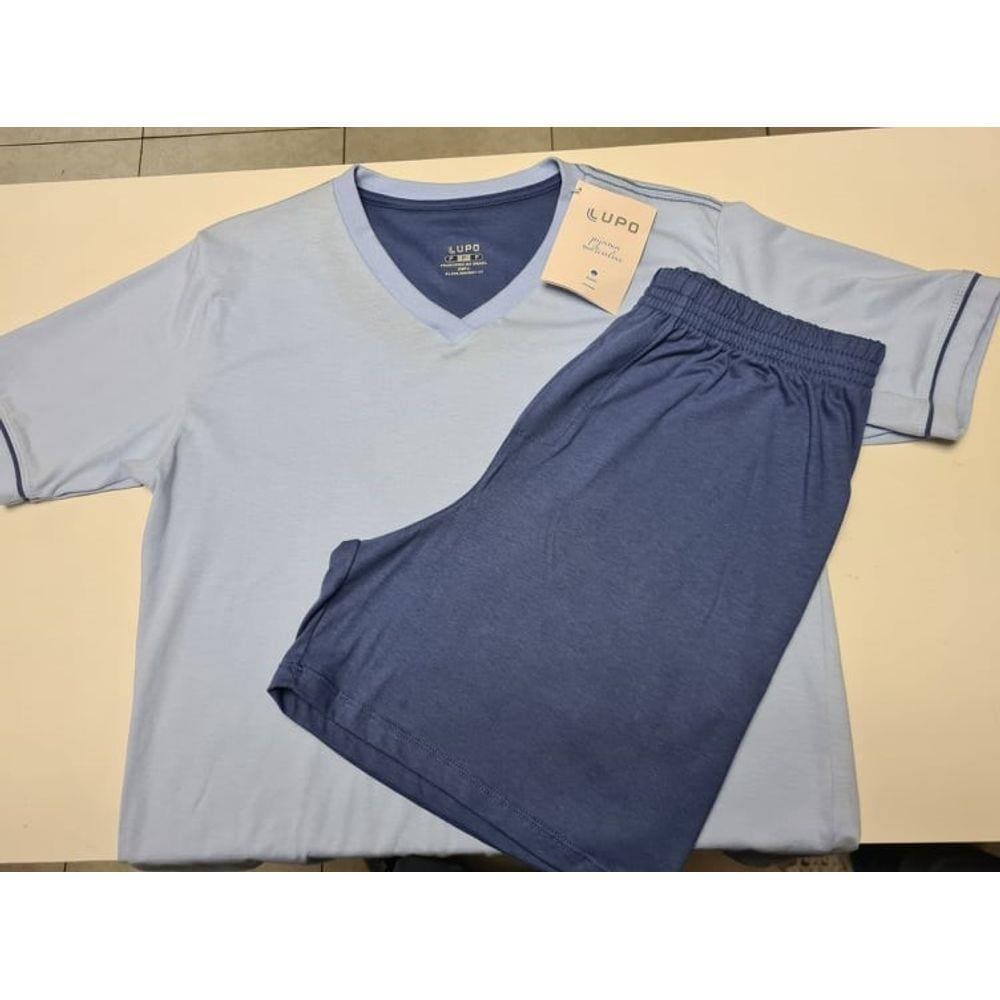 Pijama Masculino Curto Lupo 28000 Shorts Algodão.