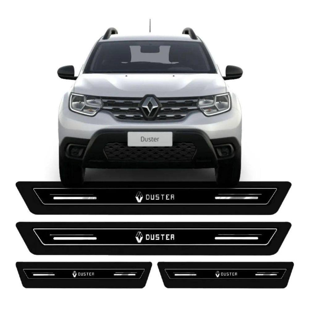 Kit Soleira Resinada Proteção Porta Renault Duster - Preto