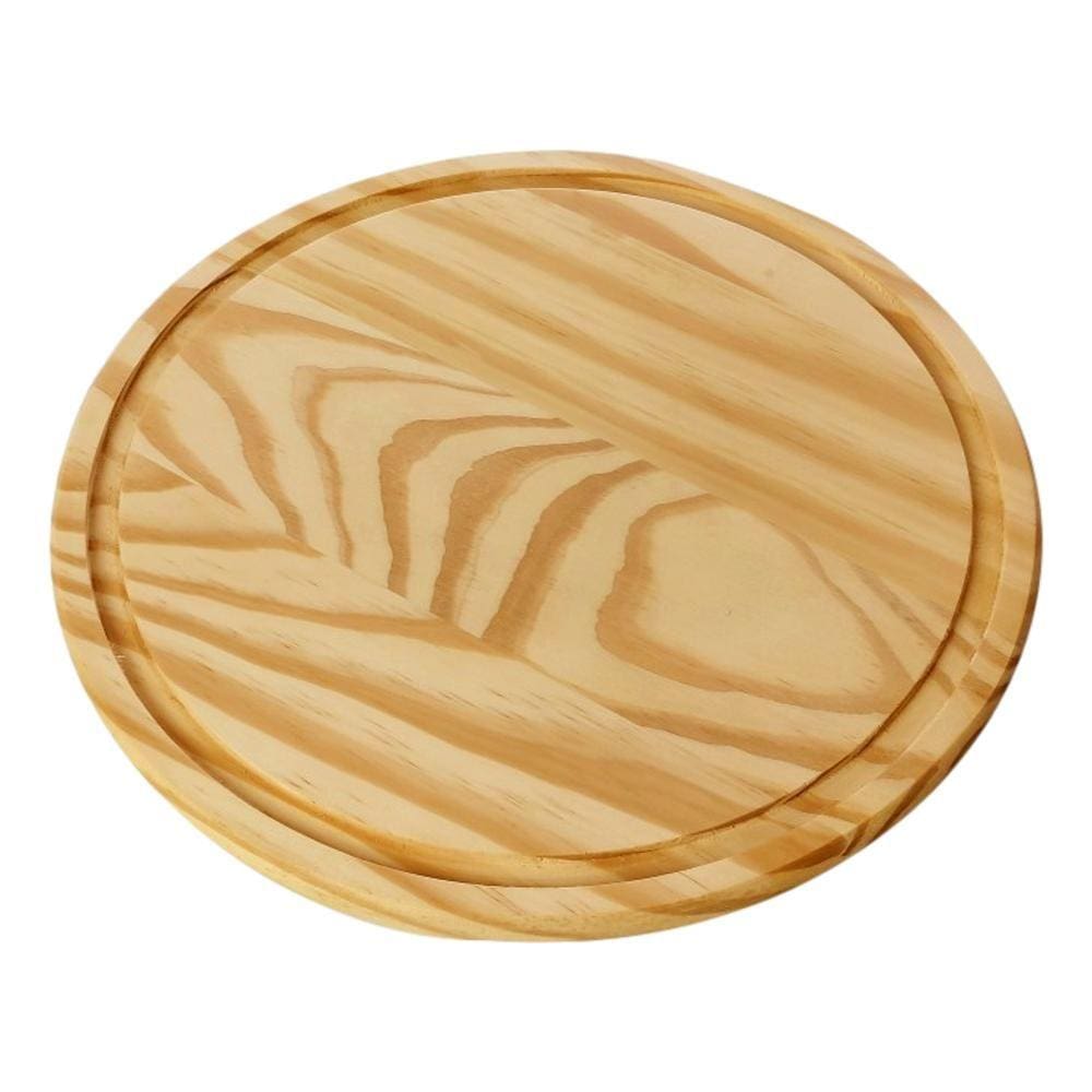 Tabua Madeira Redonda C/ Canaleta Edal 30cm Carne Legumes