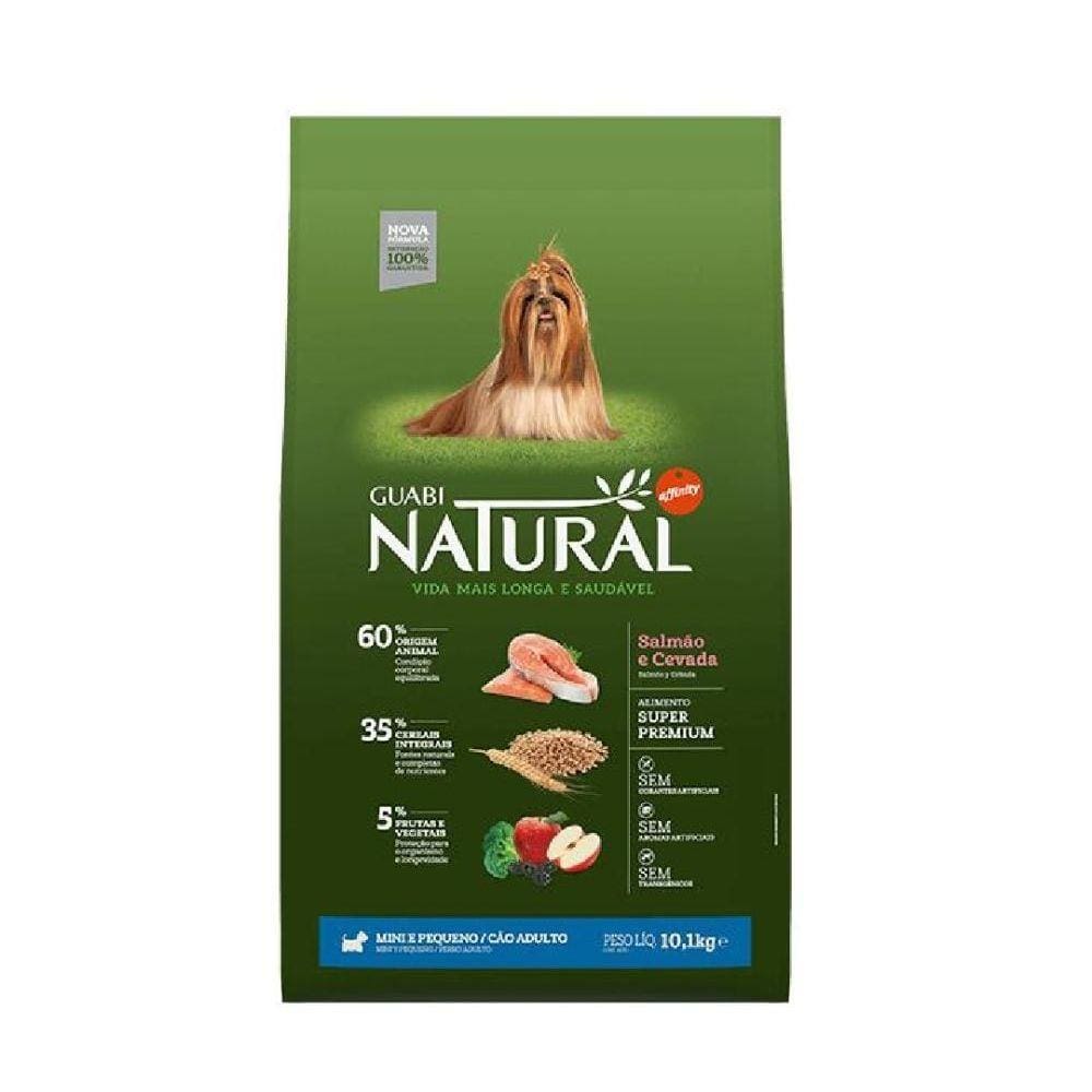 Ração Guabi Natural para Cães Adultos de Raças Pequenas sabor Salmão & Cevada 10,1 Kg