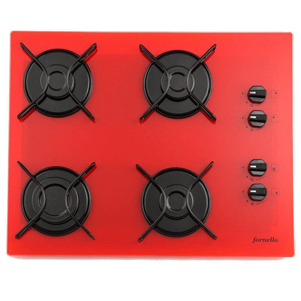 Fogão Cooktop Fornello 4 Bocas Acendimento Automático