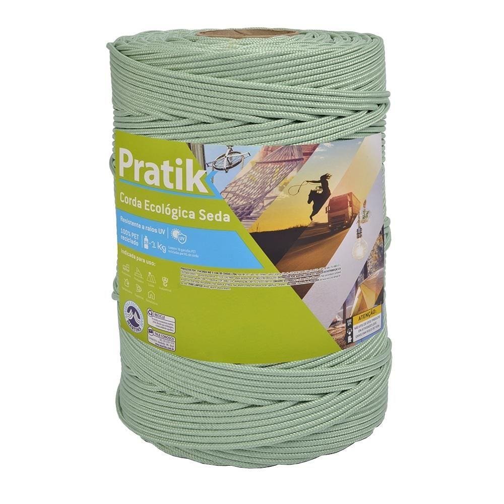 Corda Pratik Trançada Pet Verde Rolo 6mm x 200m