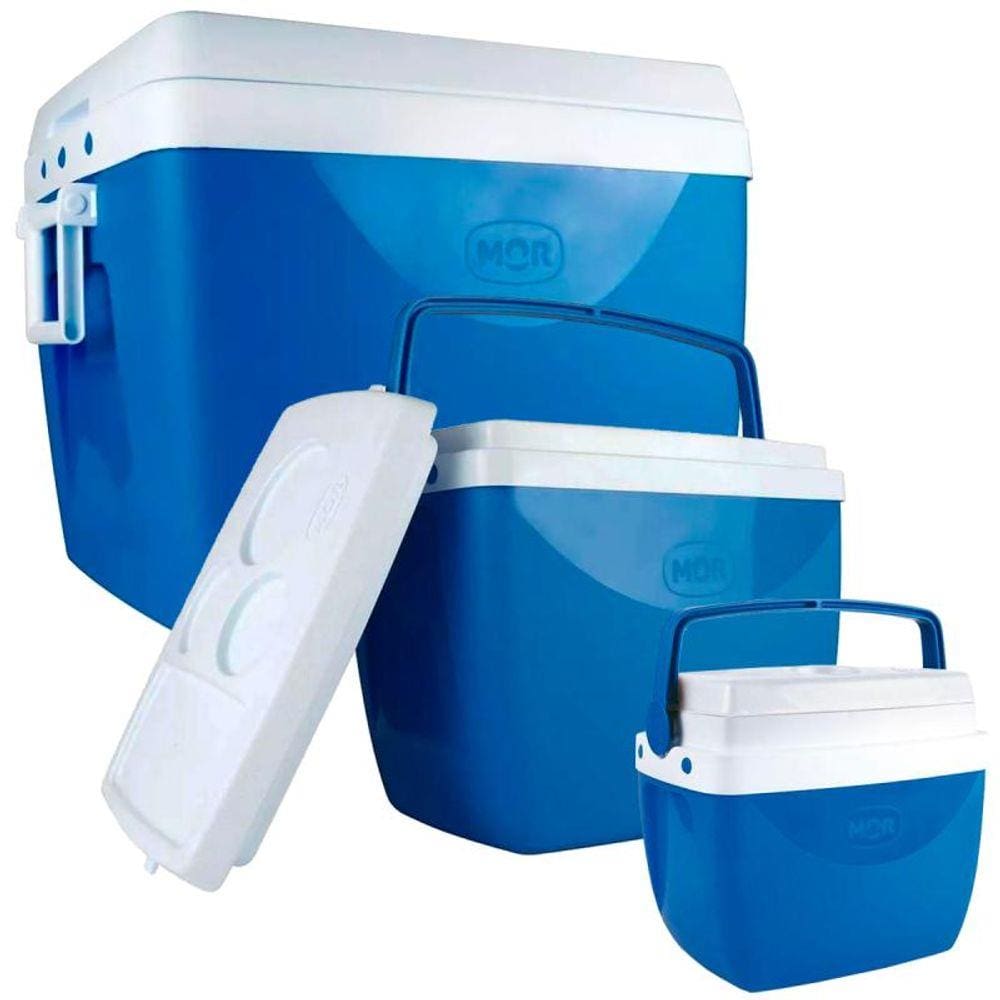 Kit Caixas Térmicas Cooler Jogo com 3 Peças 75L 34L e 12L MOR