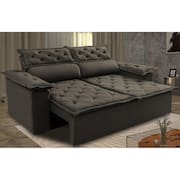 Sofá Retrátil e Reclinável Cama inBox Compact 1,50m Tecido Suede Velusoft Café