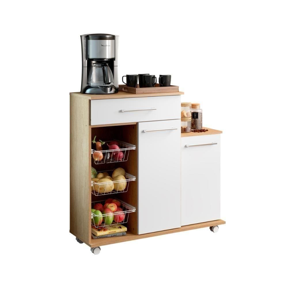 Balcão Fruteira Multiuso Mf-185 Carvalho/branco Ditália