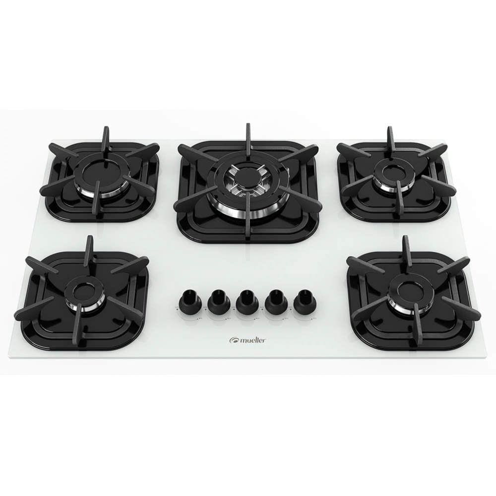 Cooktop 5 Bocas com Queimador Tripla Chama Bivolt Mueller Branco