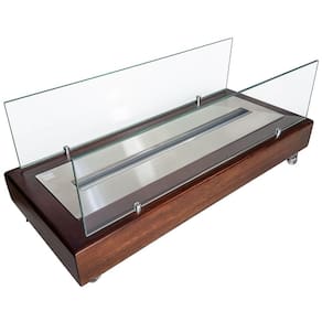 Lareira Eco Álcool Nova – Madeira Escura Com Queimador 70Cm