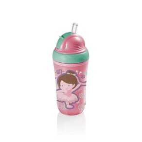 Copo Térmico Canudo De Silicone Cool Rosa 24ml - Multikids