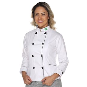 Dolmã Chef Cozinha Feminino Algodão Bandeira