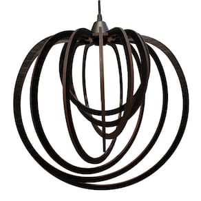 Luminária Lustre Pendente Caroá Circulo G Teto Sala Cozinha Mesa Jantar Moderno Preto