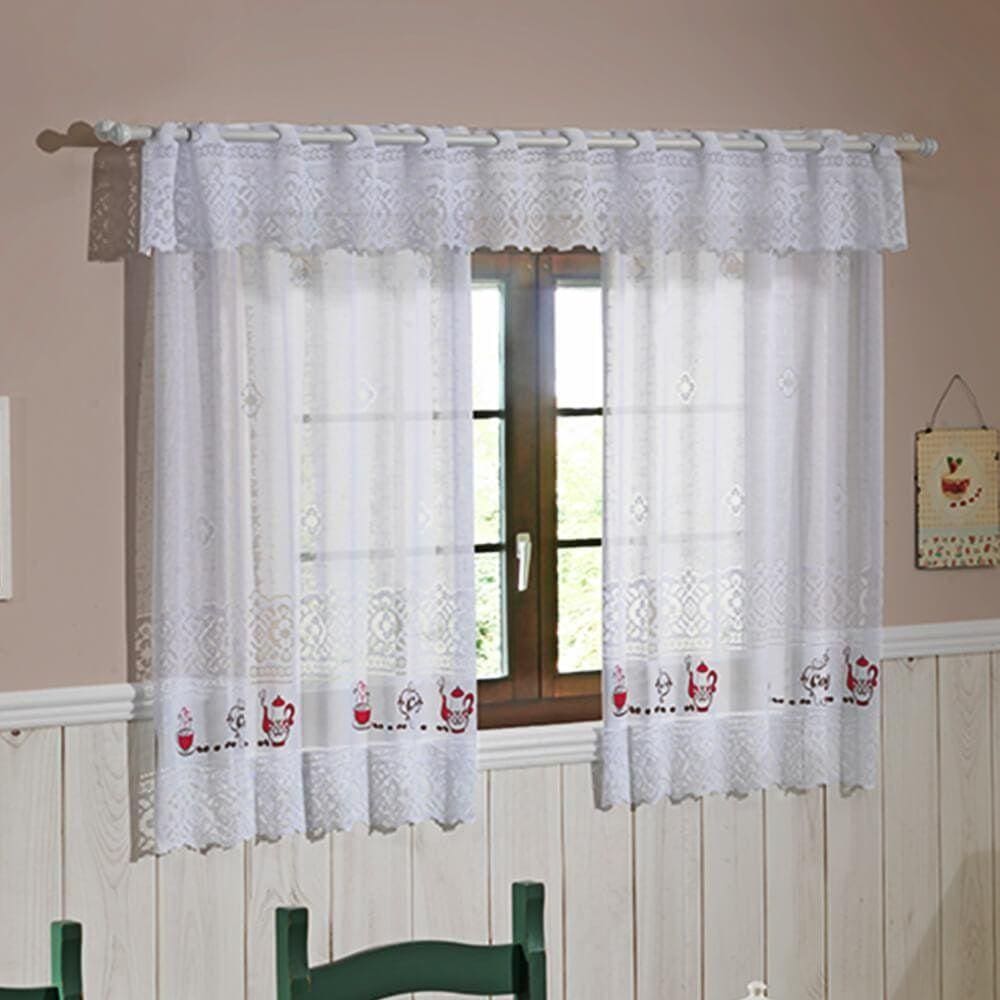Cortina De Renda Para Cozinha Valencia 2,00M X 1,50M - Café