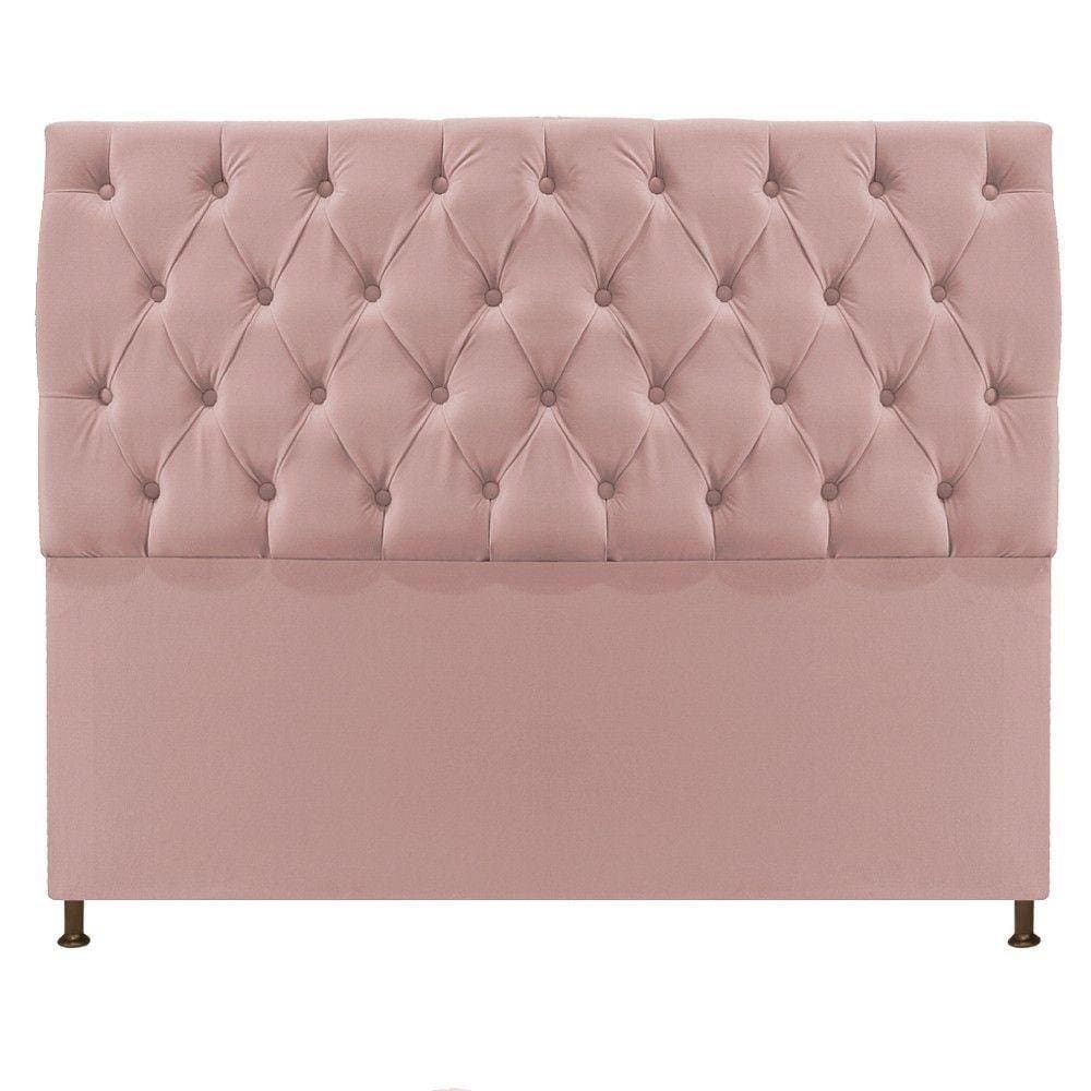 Cabeceira Sofia 195cm King Size Suede Rosê