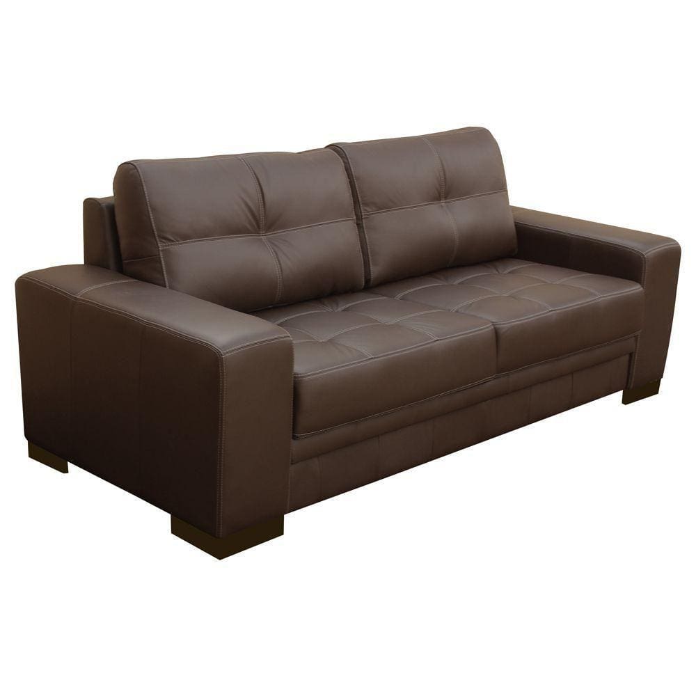 Sofá 3 Lugares Milano 210cm Couro Marrom