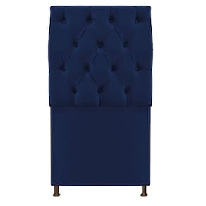 Cabeceira Sofia 90cm Solteiro Suede Azul Marinho