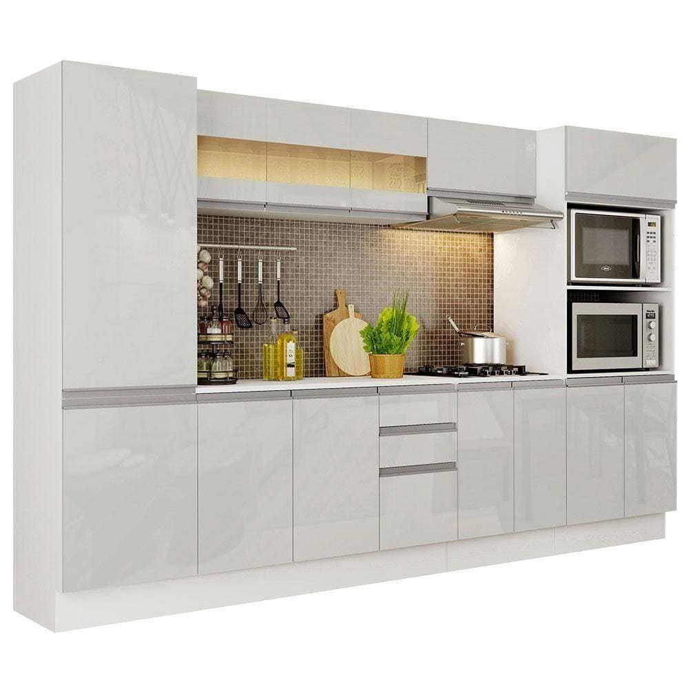 Cozinha Completa Madesa Com Armário, Balcão E Tampo Branco