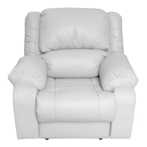 Poltrona Do Papai Reclinável Elétrica Magnum Couro Branco