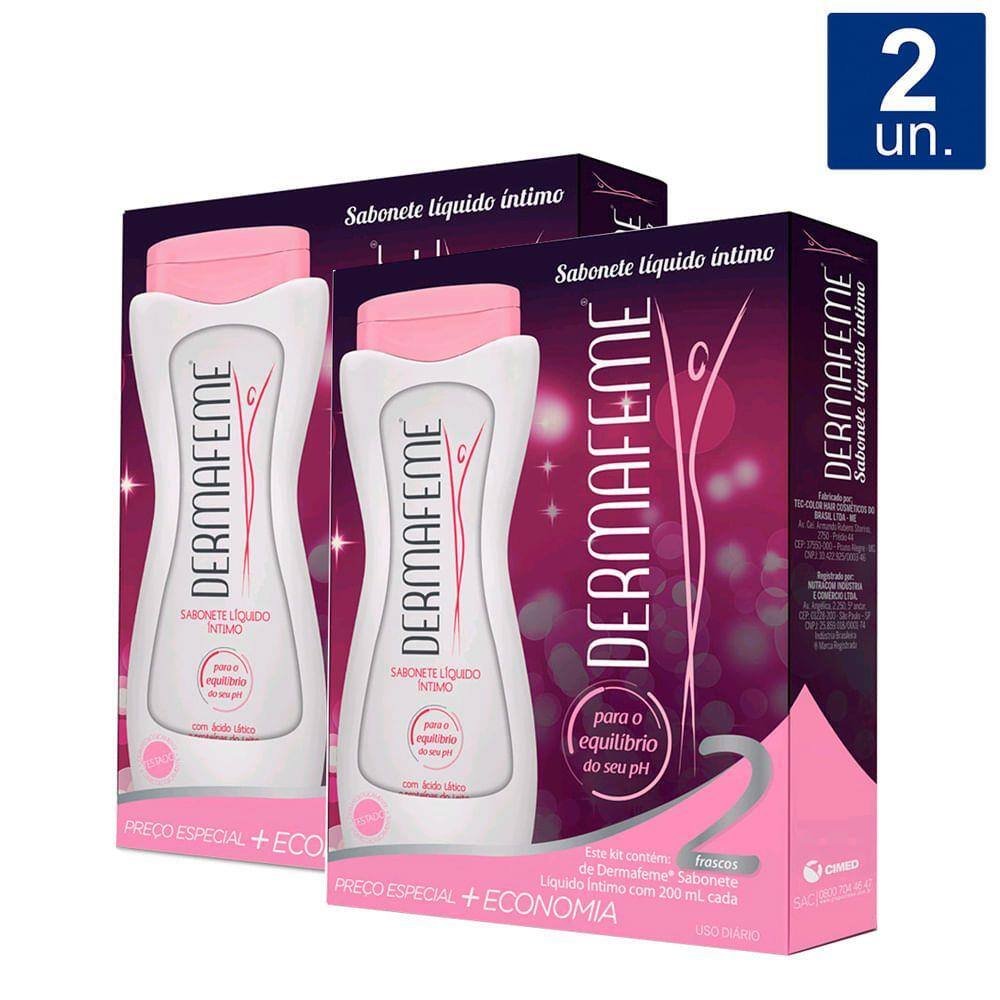 Kit 2 unidades Sabonete Íntimo Dermafeme com 2 unidades de 200ml cada Preço Especial