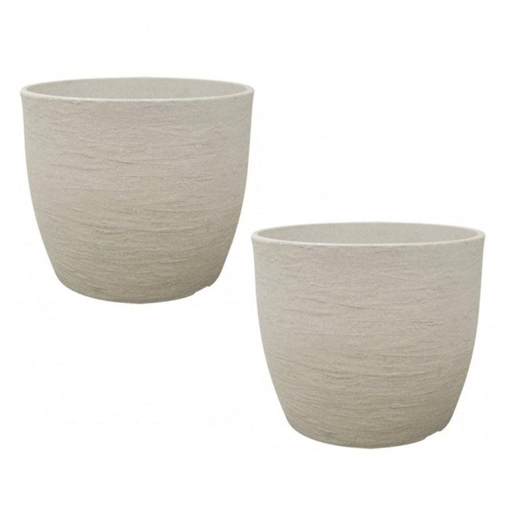 Conjunto 2 Vaso Redondo Europa 28cmx33,5cm Japi	 Japi Cinza