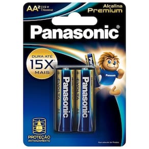 Pilha Alcalina Premium Aa com 2 Panasonic