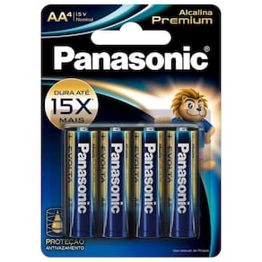 Pilha Alcalina Premium Aa com 4 Panasonic