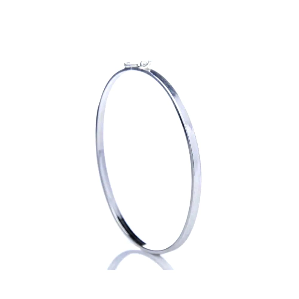 Pulseira bracelete de prata com aro quadrado fino