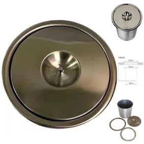Lixeira Pia Cozinha Embutir No Granito Em Inox 5lts 20X24 CM