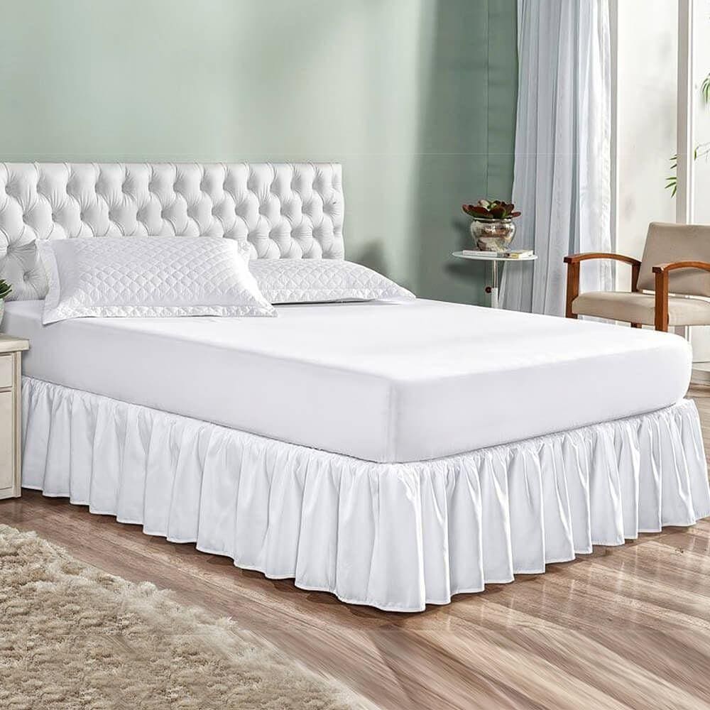 Saia Para Cama Box King Probox Frizê Lavive Branco