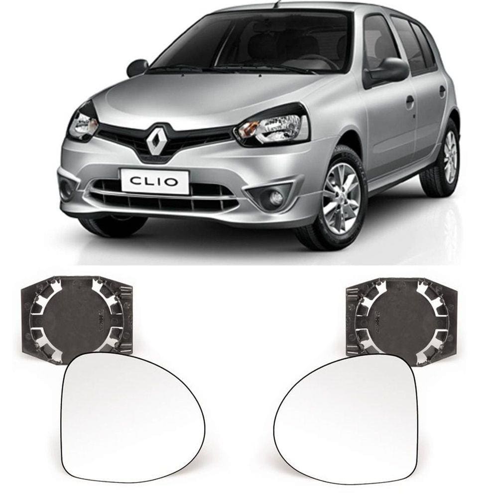 Par Lente Com Base Retrovisor Renault Clio 2012 2013 2014 15