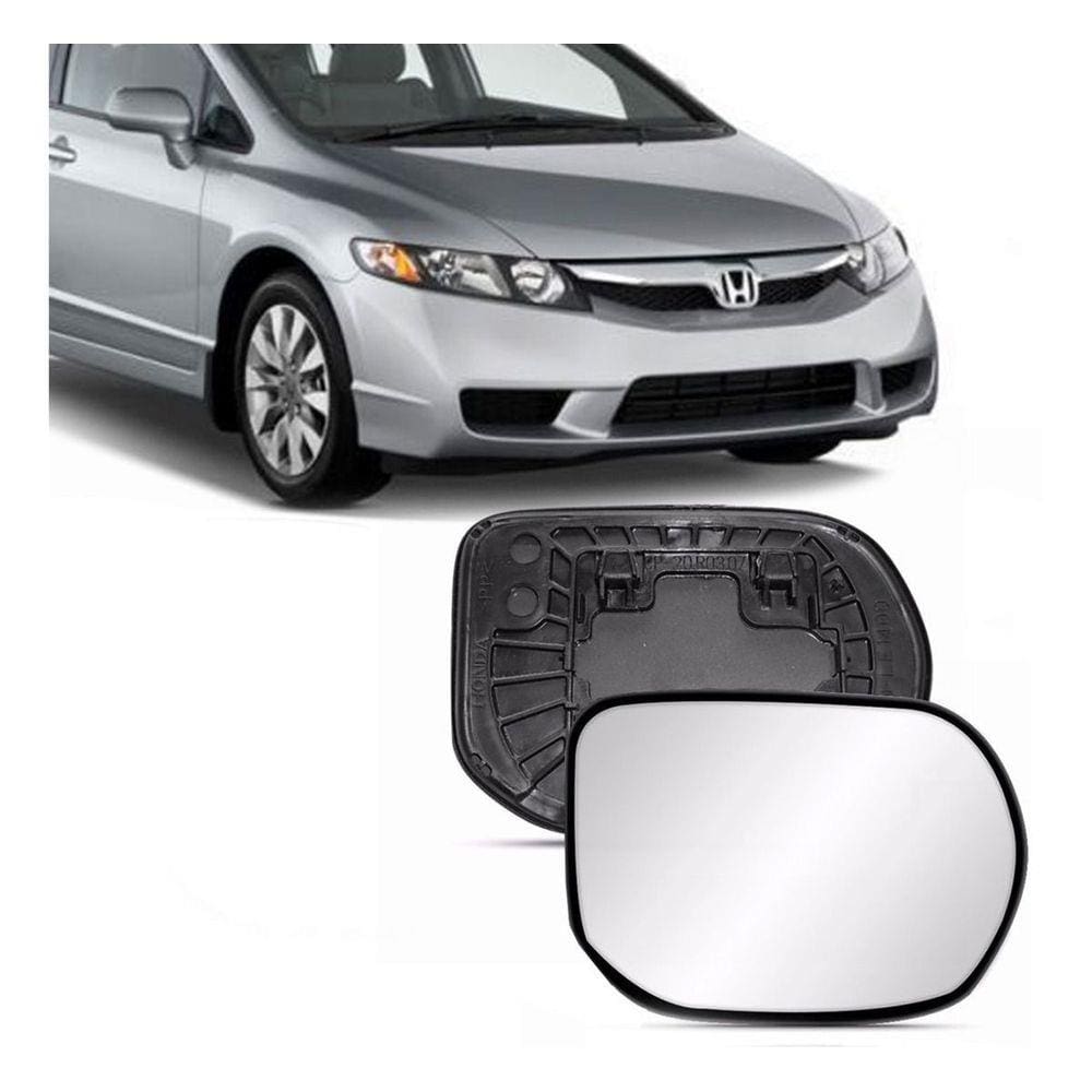 Lente C/ Base Retrovisor New Civic 06 Á 11 Metagal