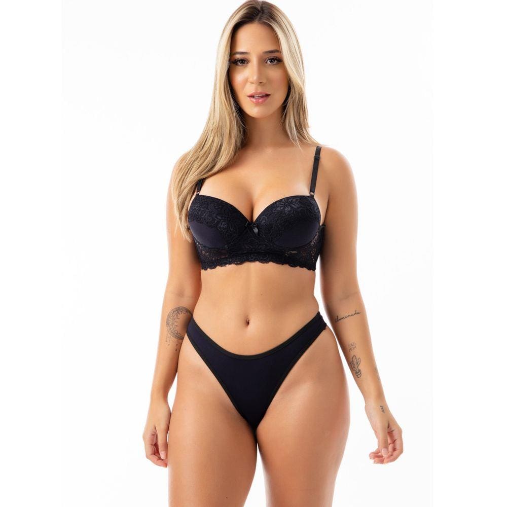 Conjunto de Lingerie Sensual Fio e Renda | Bruna 2655