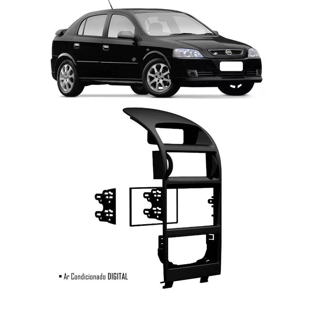 Moldura De Painel 2 Din Chevrolet Astra 1998 1999 2000 2001 2002 2003 2004 2005 2006 2007 2008 2009 2010 2011 2012 - Ar Condicionado Digital