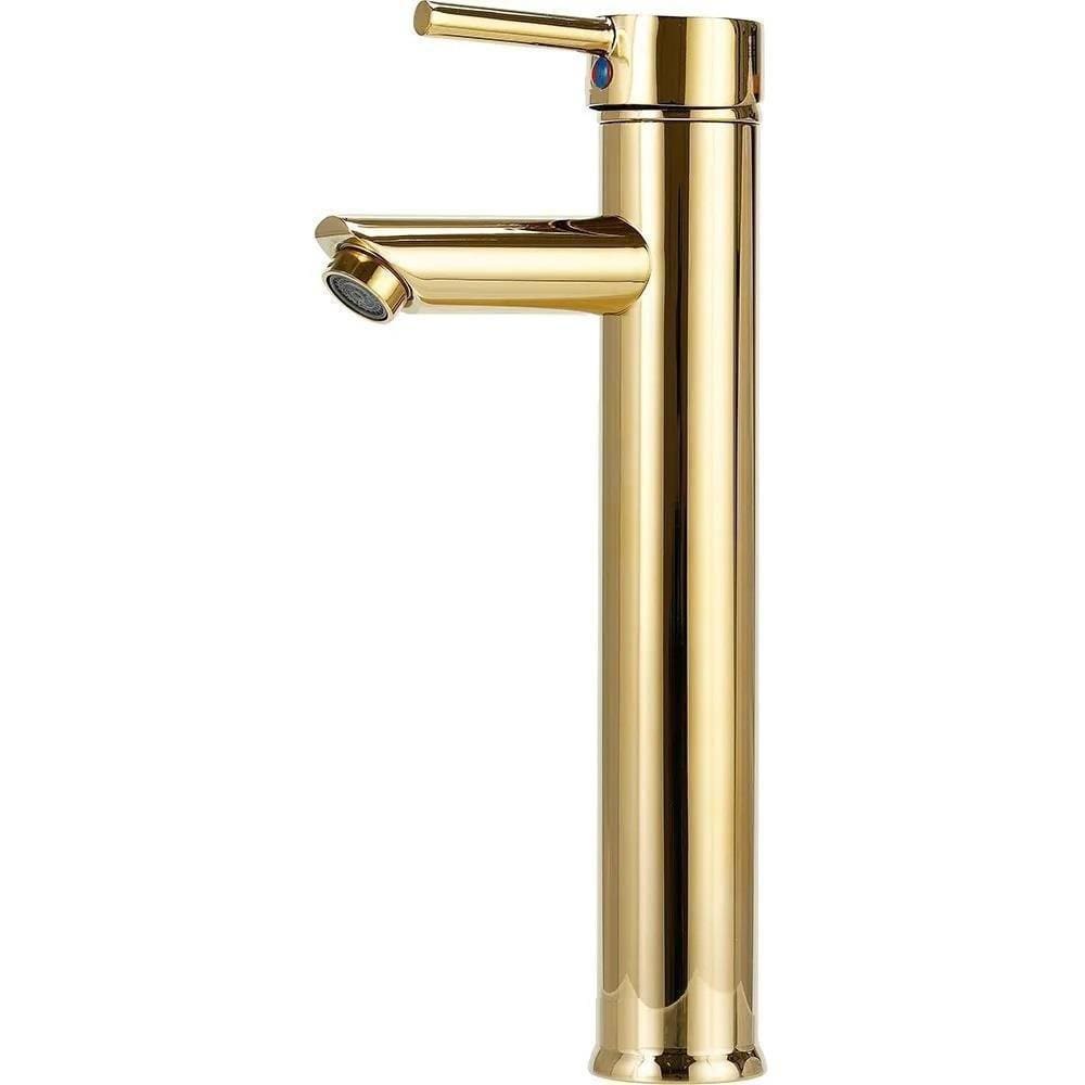 Torneira para Banheiro Prizi Misturador Monocomando Dourada - KE-7098 Alta