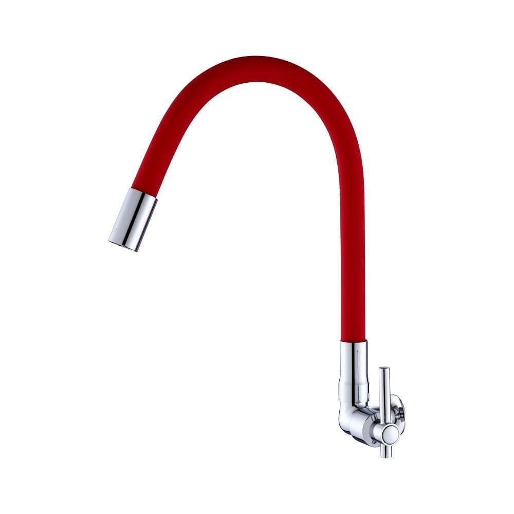 Torneira Gourmet para Cozinha Flexível de Parede Vermelha Prizi - KE-090