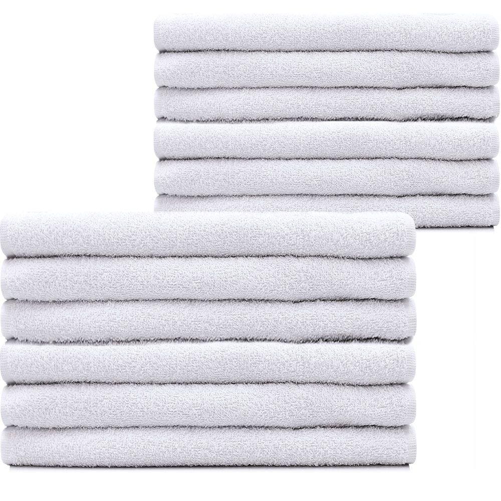 Kit 12 Toalhas Linha Profissional 100% Algodão Salão Manicure Academia SPA 44x70cm Marcotex Branco - Emcompre