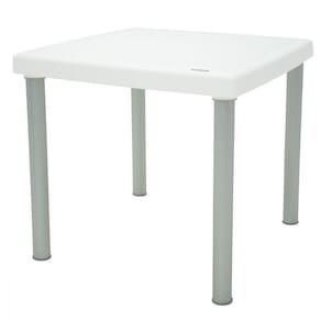 Mesa Tramontina Mona 80x80cm Branco Pernas de Alumínio