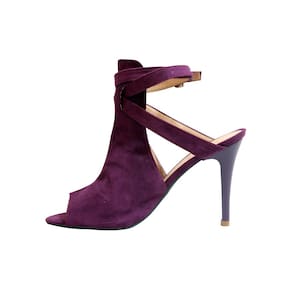 Ankle Boot Suede Roxo Salto Fino
