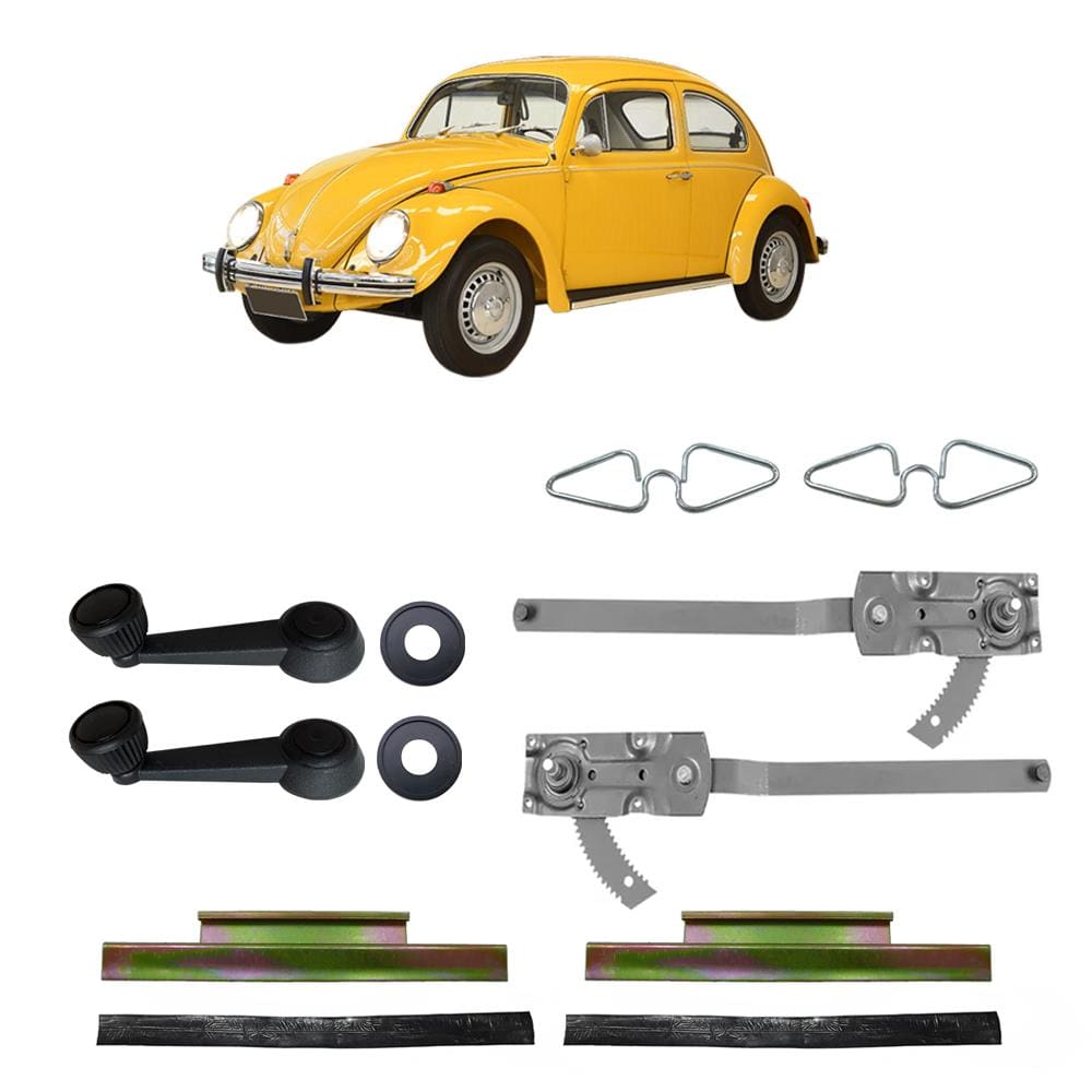 Kit Máquina Vidro Manual Borboleta Suporte Fusca 1971 A 1996