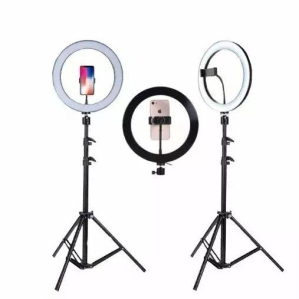 Ring Light Portátil Iluminador Led Usb 26Cm (10 pol) + Tripé 1,75 + suporte cel