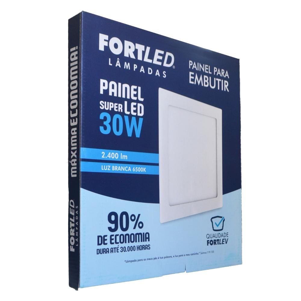 Painel Led Embutir 30W Quadrado - Fortled