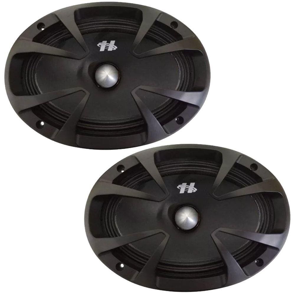 Par Alto Falante Medio Grave Hurricane Pro MB690 6x9” 460W RMS Bobina Simples 4 Ohms