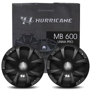 Par Alto Falante Midbass Hurricane Pro MB600 6" Polegadas 500W RMS Bobina Simples
