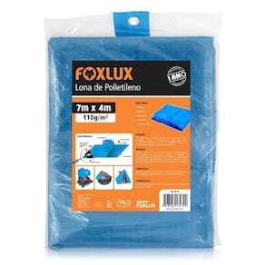Lona Plástica Azul Foxlux com Ilhos Cantos Reforçados 7mx4m
