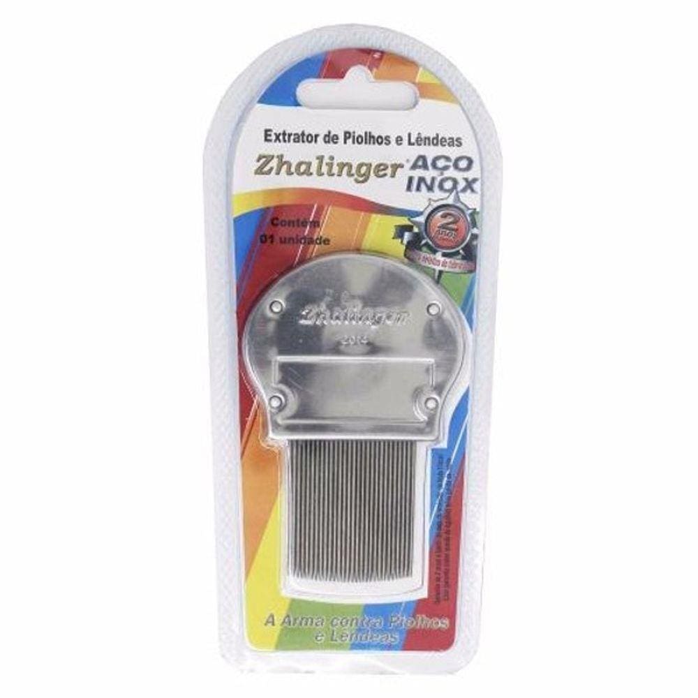 Pente aço inox extrator piolhos e lêndeas zalingher ref.149