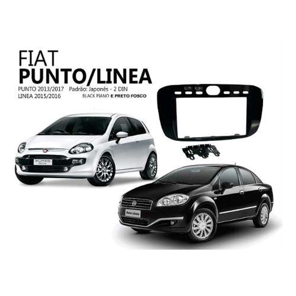 Moldura Painel 2 Din Mp5 Fiat Punto 13 Linea 15 Black Piano