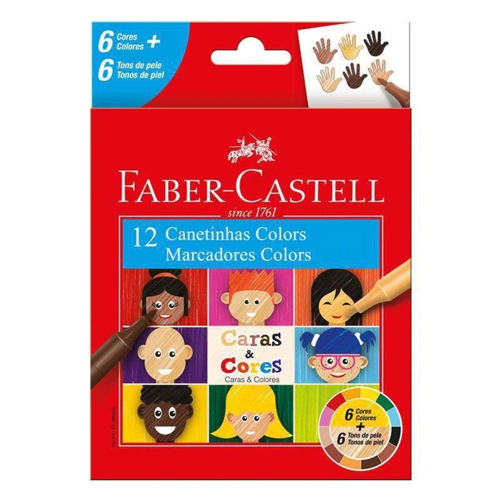 Canetinhas Caras e Cores Faber Castell - 12 Un