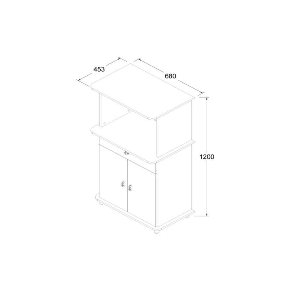 Balcão Micro-ondas 2 Portas Ba-30 Branco Ditália