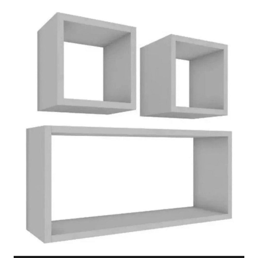 Kit 3 Nichos Suporte Base Prateleiras, Nichos aéreos 100% MDF Decorativos e multiusos