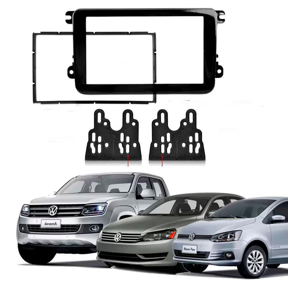 Moldura Painel 2DIN Multimidia Jetta Amarok Tiguan VW G7 B Piano