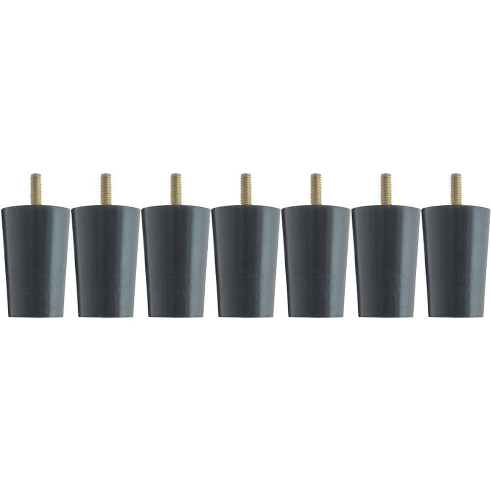 Kit 7 Pés Para Cama Box Casal Pezinhos 6cm Preto em Madeira