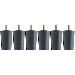 Kit 6 Pés Para Cama Box Solteiro 6cm Box Baú Preto Madeira